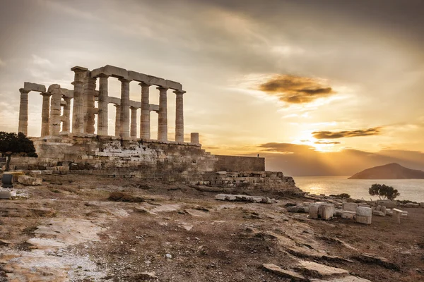 Templo grego Poseidon, Cabo Sounion na Grécia — Fotografia de Stock