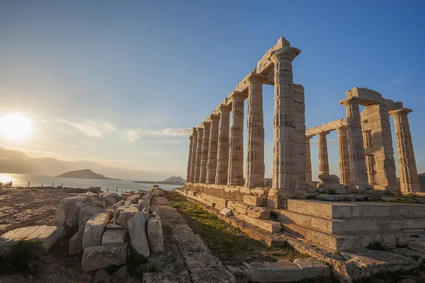 Templo grego Poseidon, Cabo Sounion na Grécia — Fotografia de Stock