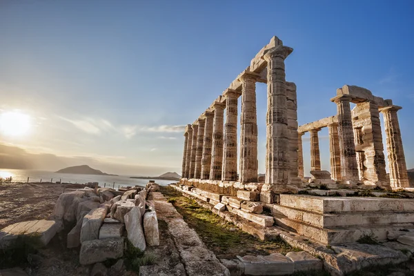 海神波塞冬神庙希腊，希腊岬 — 图库照片