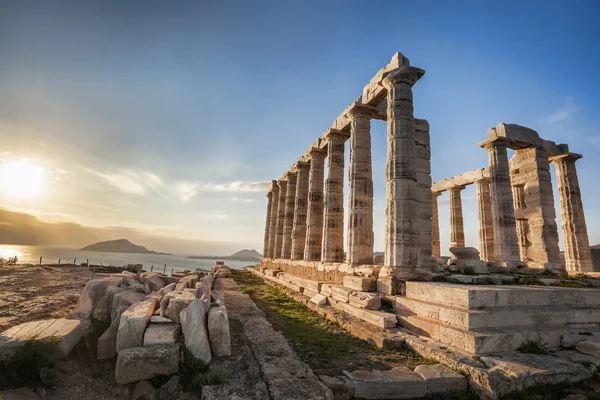 Templo grego Poseidon, Cabo Sounion na Grécia — Fotografia de Stock