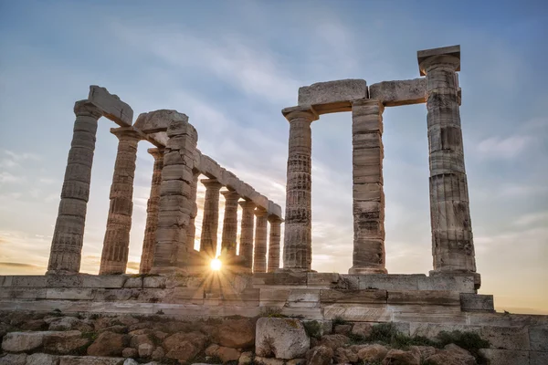 Templo grego Poseidon, Cabo Sounion na Grécia — Fotografia de Stock