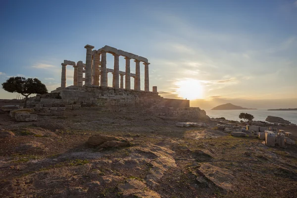 Templo grego Poseidon, Cabo Sounion na Grécia — Fotografia de Stock