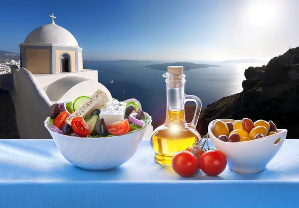 Santorini Adası Yunanistan Yunan salatası