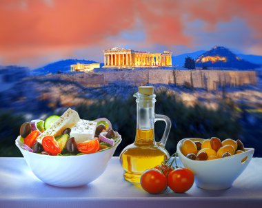  Akropolis ile Atina, Yunanistan Yunan salatası