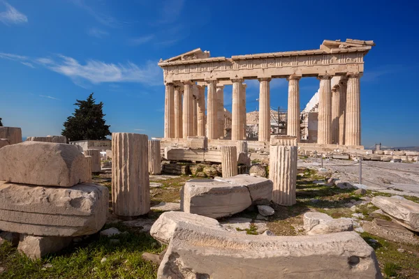 Chrám Parthenon na Akropolis v Athénách, Řecko — Stock fotografie