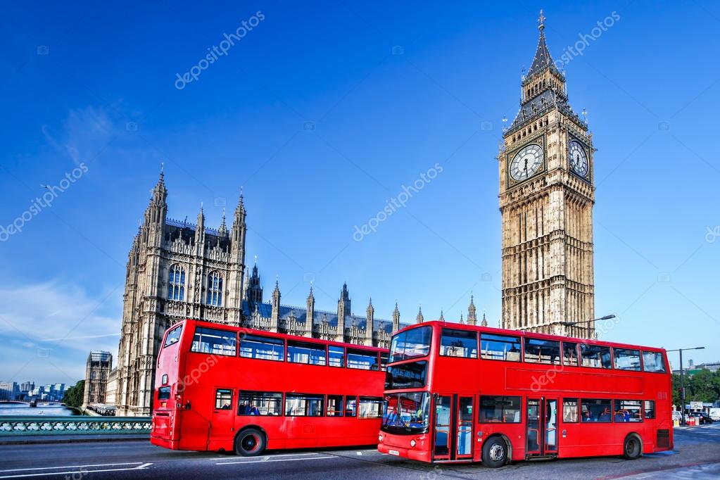 Big Ben with buses in London, England Stock Photo by ©samot 76122687