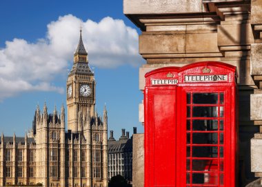 Big Ben ve kırmızı telefon kabinleri için İngiltere'de, İngiltere'de Londra