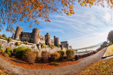 Ünlü Conwy Castle Walesh kaleler Galler, Birleşik Krallık, dizi