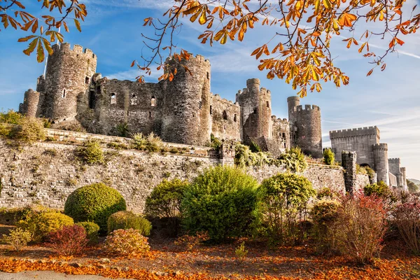 Berühmte conwy castle in wales, vereinigtes königreich, serie von walesh burgen — Stockfoto
