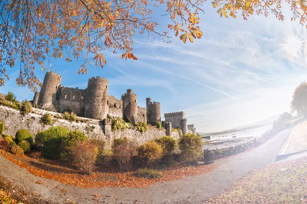 Famous Conwy Castle in Wales, Reino Unido, series of Walesh castles — Fotografia de Stock