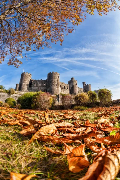 Ünlü Conwy Castle Walesh kaleler Galler, Birleşik Krallık, dizi — Stok fotoğraf