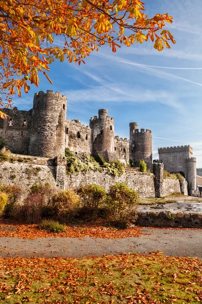 在威尔士，联合王国，系列的 Walesh 城堡著名康威城堡 — 图库照片