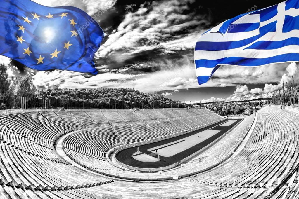 Panathenaic stadium in Athens, Greece (hosted the first modern Olympic Games in 1896