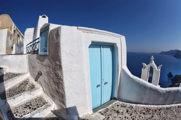 Santorini z słynnego wiatrak w Grecji, miejscowości oia — Zdjęcie stockowe