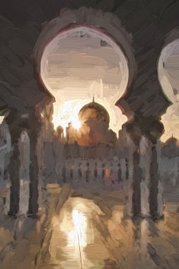 Abu Dhabi, Birleşik Arap Emirlikleri, Orta Doğu, sanat tarzı'Şeyh Zayed Camisi