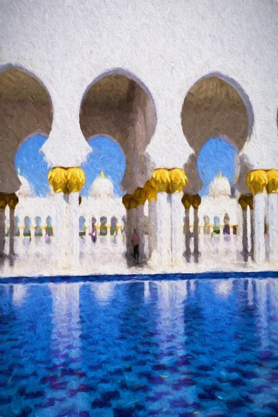 Sheikh Zayed mosque in Abu Dhabi, United Arab Emirates, Middle East, Art style — Stock Photo, Image