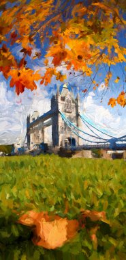 Ünlü Tower Bridge sanat tarzı, Londra, İngiltere