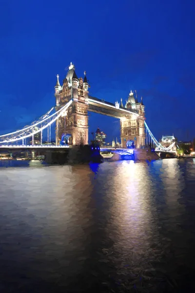 Berühmtes Tower Bridge Kunstwerk mit Stil in London, England — Stockfoto