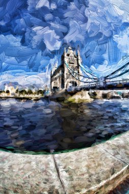 Ünlü Tower Bridge sanat tarzı, Londra, İngiltere