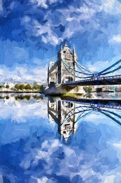 Den berömda Tower Bridge konstverk i stil i London, England — Stockfoto