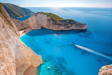 Batık Zakynthos Adası Yunanistan ile ünlü Navagio plaj