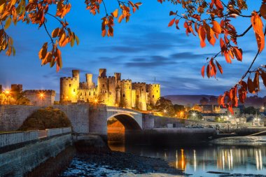 Famous Conwy Castle in Wales, United Kingdom, Walesh series of castles clipart