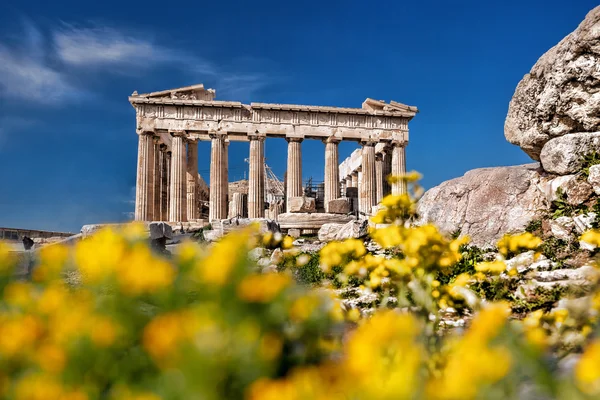 Chrám Parthenon na Akropolis v Athénách, Řecko — Stock fotografie