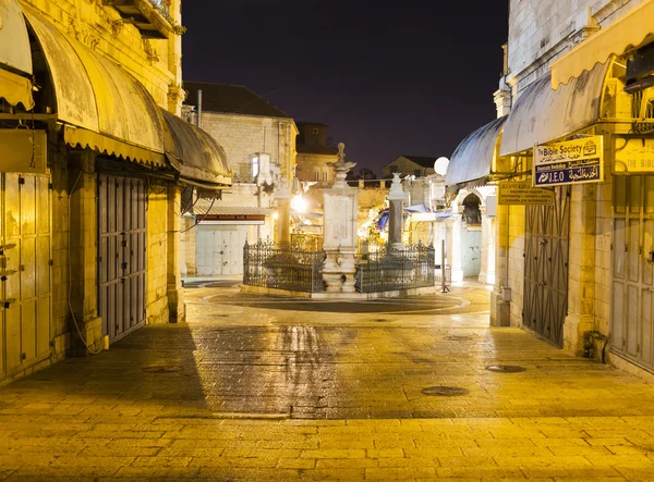 Altstadtgassen nachts. jerusalem, israel. — Stockfoto