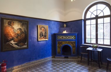 Resepsiyon odasında. Bahis Bialik Evi Müzesi. Tel Aviv, İsrail.