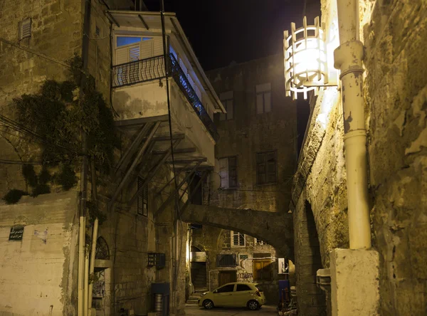 밤에 아코의 고 대 도시의 거리입니다. 이스라엘 — 스톡 사진