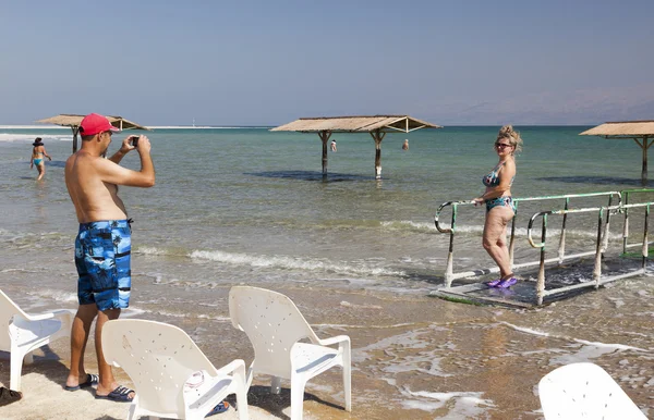 Spiaggia di Ein Gedi. Mar Morto, Israele — Foto Stock