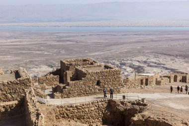 Eski Masada kale kalıntıları. İsrail.