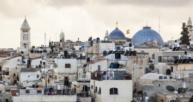 Damascus gate Kudüs tarihi kent merkezine görüntüleyin. İsrail.
