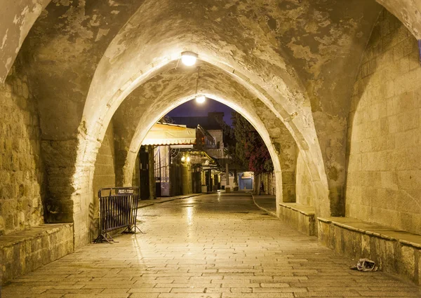 Altstadtgassen nachts. jerusalem, israel. — Stockfoto