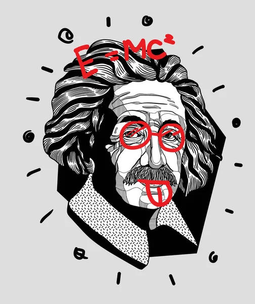 Einstein Creatief Portret Vectorillustratie — Stockvector