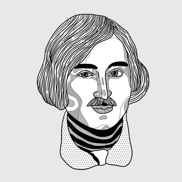 Composição Criativa Gogol Ilustração Vetorial — Vetor de Stock