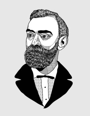 nobel portre yaratıcı kompozisyon, vektör illüstrasyon