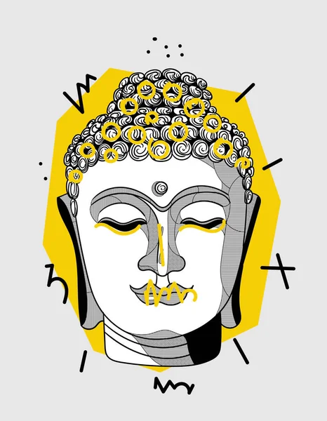 Budha Kreativ Sammansättning Vektor Illustration — Stock vektor