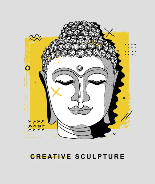 Budha Kreativ Sammansättning Vektor Illustration — Stock vektor