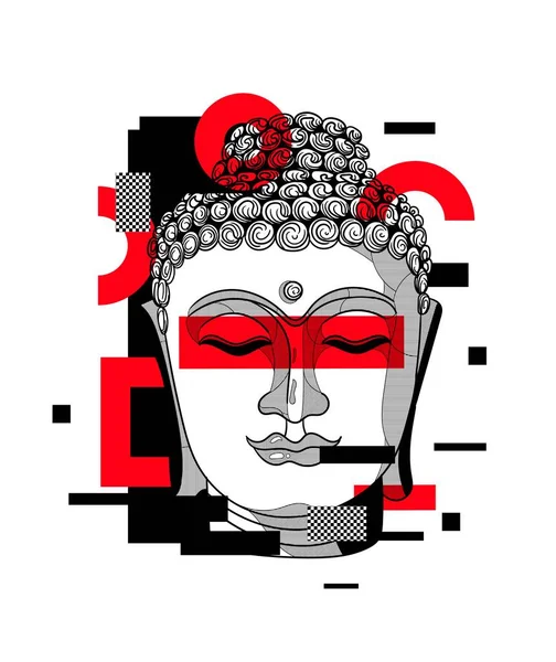 Budha Kreativ Sammansättning Vektor Illustration — Stock vektor