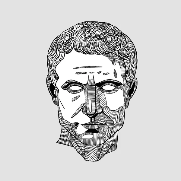 Caesar Portret Sculptuur Vectorillustratie — Stockvector