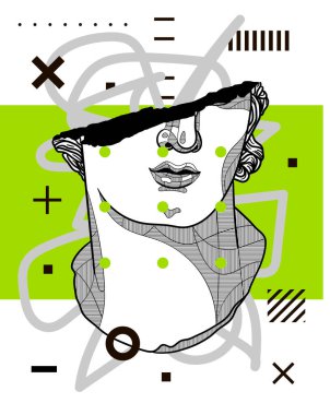 Gençlik Heykeli Heykeli Başkanı. vektör illüstrasyonu