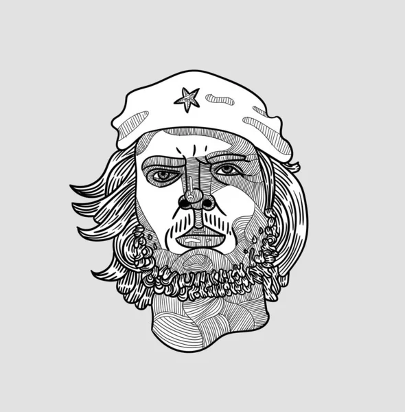 Kreativní Kompozice Che Guevara Vektorová Ilustrace — Stockový vektor