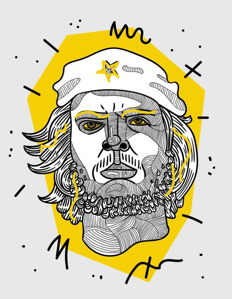 Che Guevara Composición Creativa Ilustración Vectorial — Vector de stock