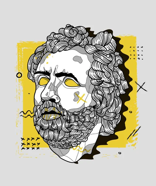 Odysseus Portrait Sculpture Illustration Vectorielle — Image vectorielle