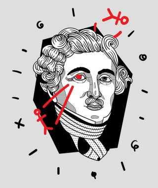 Louis Jacques Daguerre. vektör illüstrasyonu 