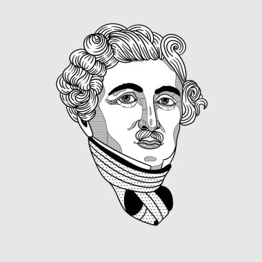 Louis Jacques Daguerre. vektör illüstrasyonu 