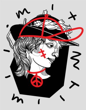 Vektör çizgileri klasik el çizimi illüstrasyon. david donatello