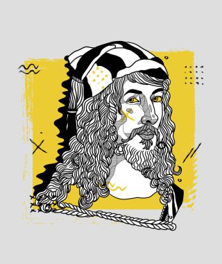 Vektör çizgileri klasik el çizimi illüstrasyon. Durer 