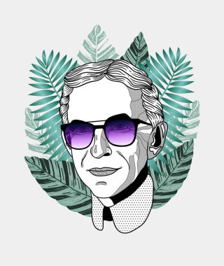 Vektör çizgileri klasik el çizimi illüstrasyon. Henry Ford